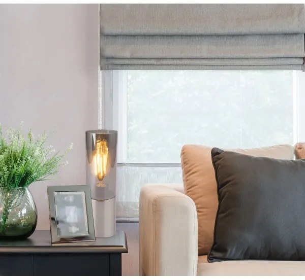 GLOBO 21000N - Lampada da tavolo ANNIKA 1xE27/25W/230V diametro 9 cm cromo