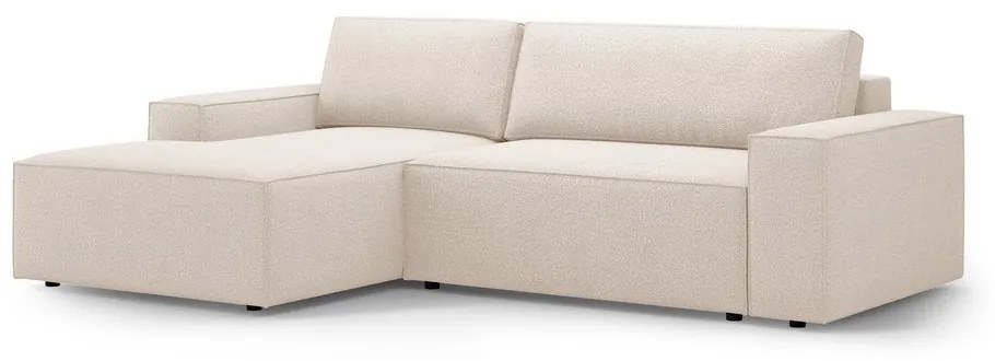 Divano letto in tessuto bouclé beige (angolo sinistro) Jodie - Micadoni Home