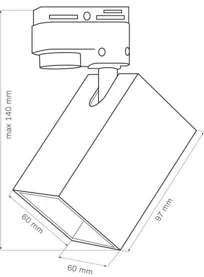 Faretto per sistema a binario SQUARE 1xGU10/10W/230V nero