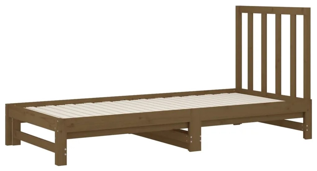 Dormeuse estraibile miele 2x(90x200) cm legno massello di pino