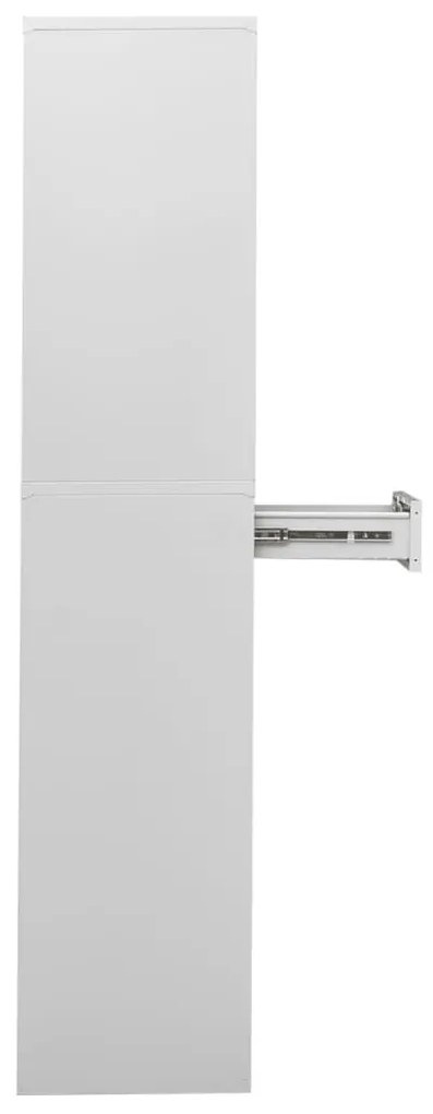 Armadio per ufficio grigio chiaro 90x40x180 cm in acciaio