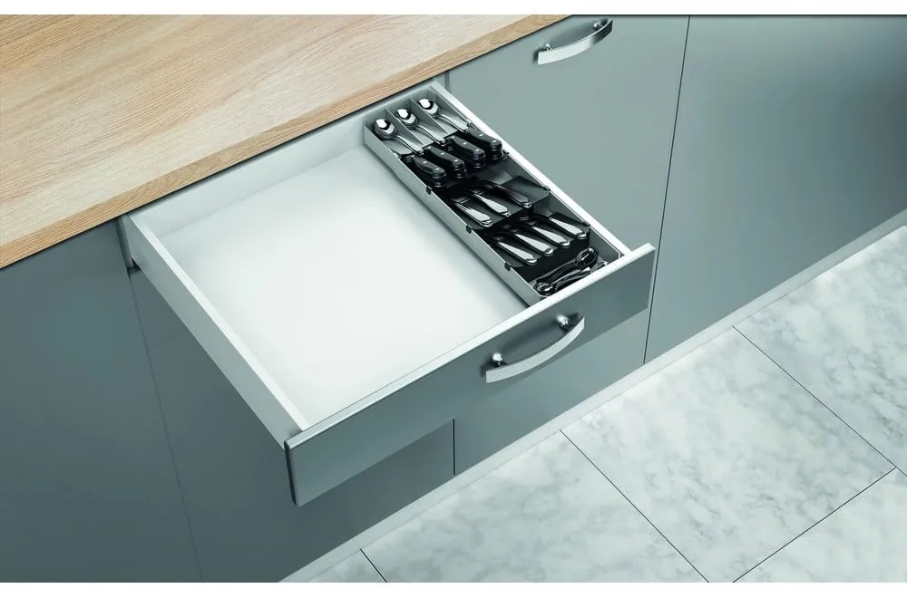 Credenza in plastica grigia per cassetto 15 x 49 cm - Metaltex