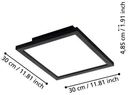 Eglo 31723 - Plafoniera LED dimmerabile SALOBRENA-Z LED/15,3W/230V nero