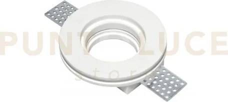 Incasso spirit bianco tondo 1 luce attacco gu10 10x3cm in gesso ver...