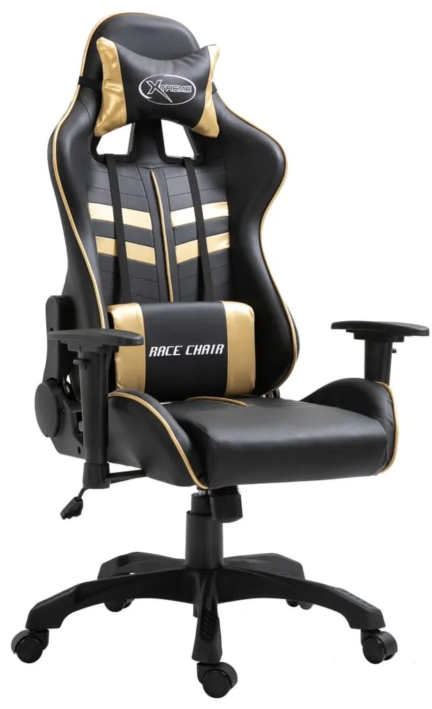 Sedia da gaming oro in similpelle