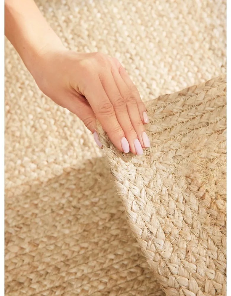 Tappeto colore naturale chiaro in iuta reversibile e tessuto a mano 80x150 cm Sharmila Natural White – Hanse Home