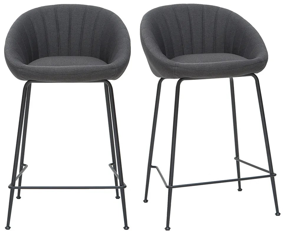 Set di 2 sgabelli da bar design tessuto grigio scuro SHERU