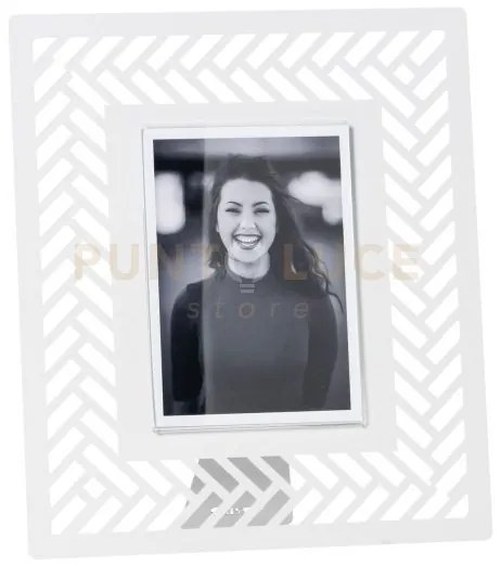 Portafoto di design milleintrecci grande bianco marmo