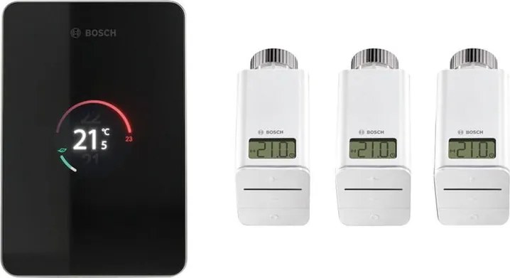Kit termostato WIFI BOSCH EasyControl CT 200 con 3 testine nero