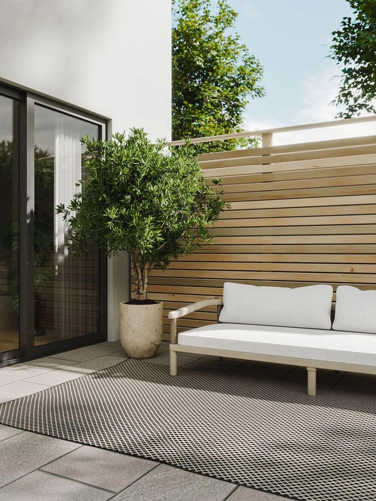 benuta Basic Tappeto per interno ed esterno Lou Nero 120x170 cm - Tappeto outdoor per balcone, terrazzo e giardino