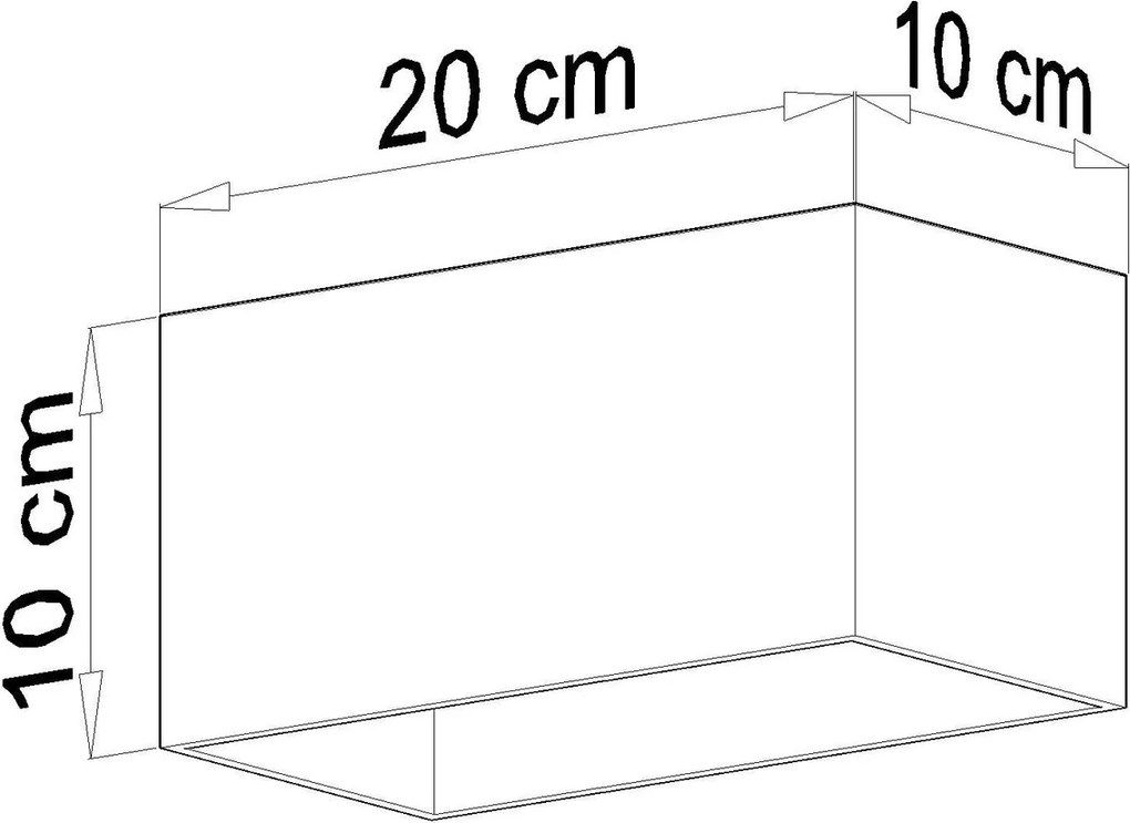 Applique Rettangolare da soffitto 2xGU10 QUAD in alluminio