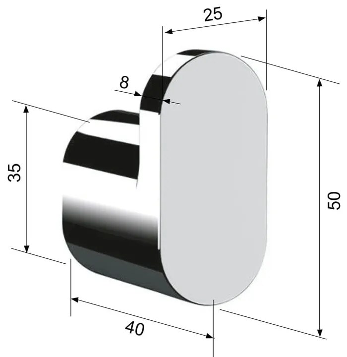 Gancio a parete in ottone nero opaco Flori - Sapho