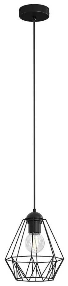 Lampadario su corda BERGEN 1xE27/60W/230V nero