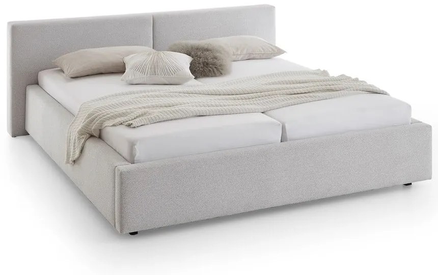Letto matrimoniale imbottito grigio chiaro rete non inclusa 180x200 cm Cube – Meise Möbel