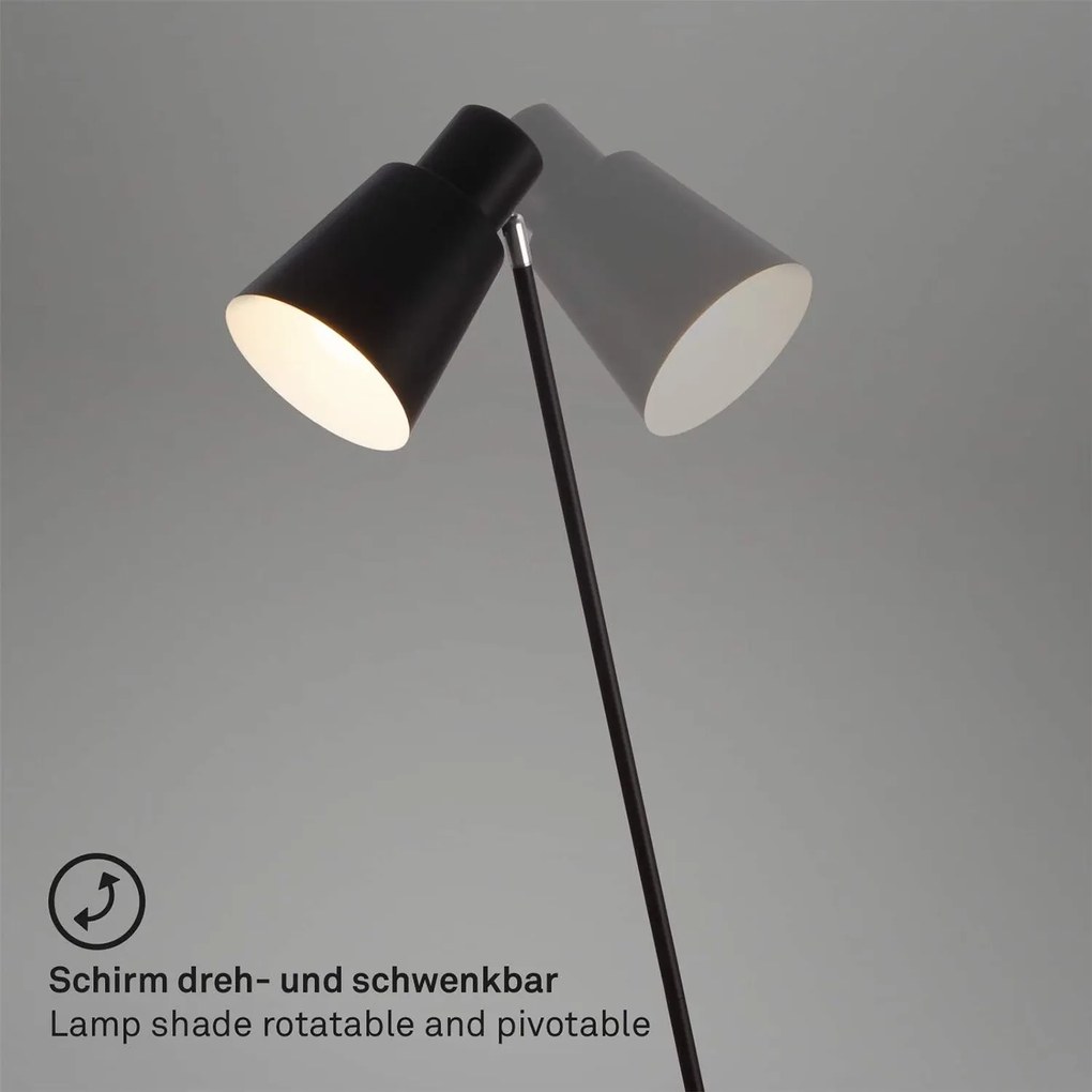 Piantana Moderna Ekko Metallo Nero 1 Luce E27 H150