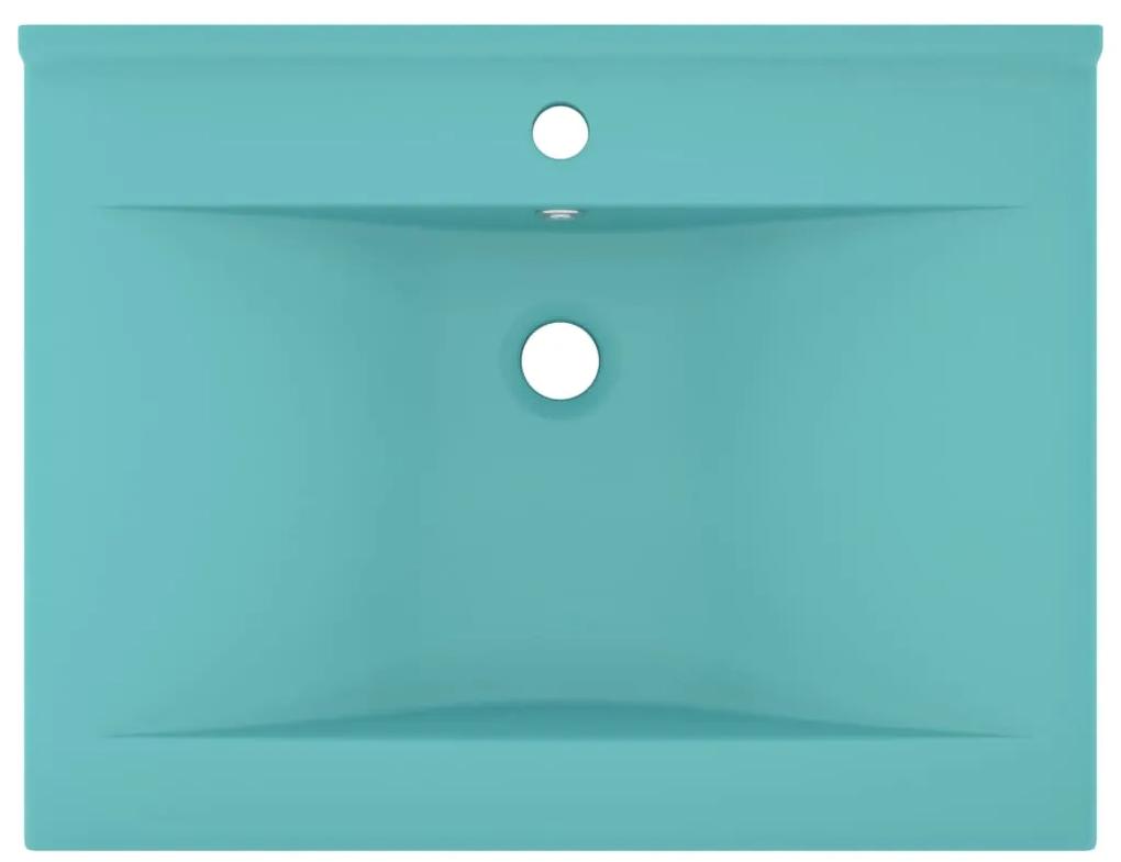 Lavabo con Foro Rubinetto Verde Chiaro Opaco 60x46 cm Ceramica