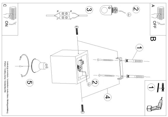 Brilagi - Faretto LED MURO 1xGU10/7W/230V calcestruzzo
