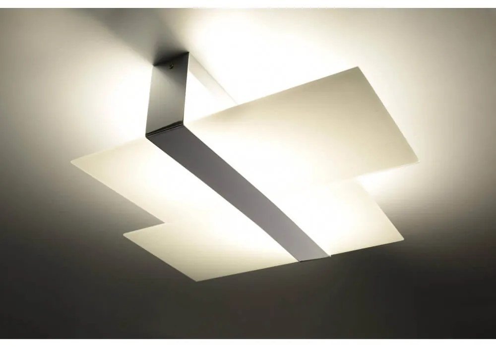 Plafoniera da Soffitto in Acciaio e Vetro Massimo E27 da interno Colore del corpo Cromato
