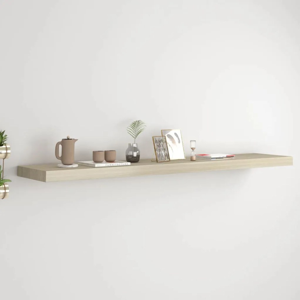Scaffale A Parete Rovere 120x23,5x3,8 Cm İn Mdf /