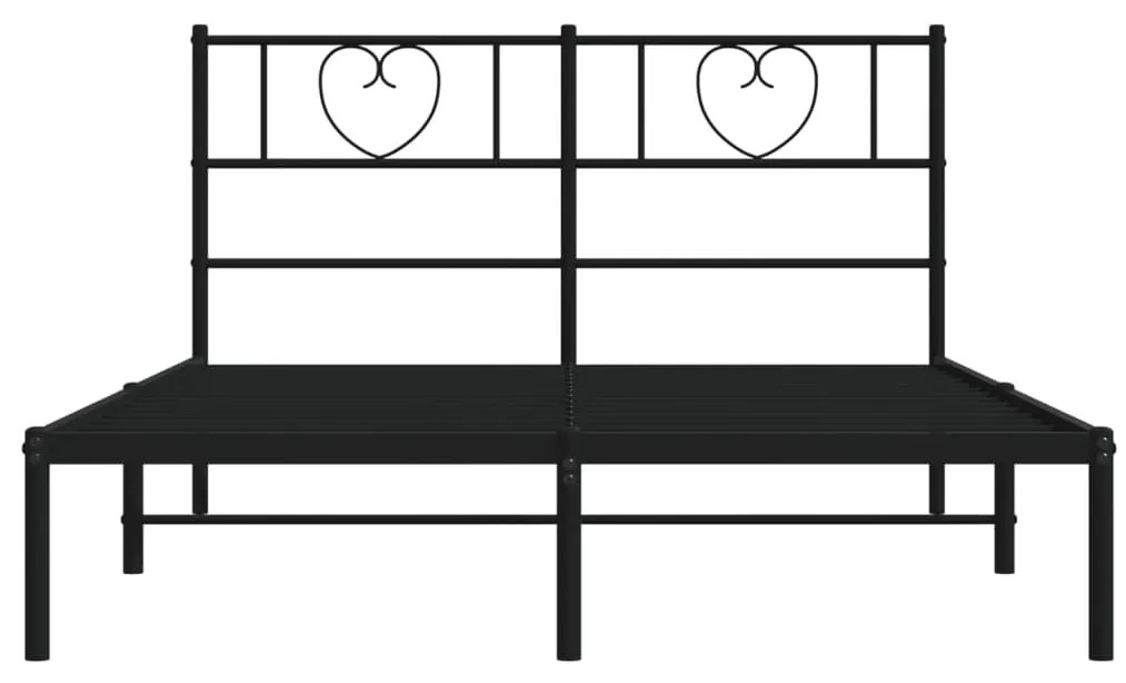Giroletto con testiera in metallo nero 150x200 cm