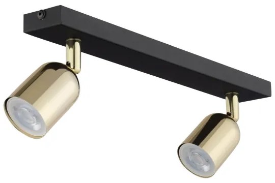 Faretto TOP 2xGU10/10W/230V nero/oro