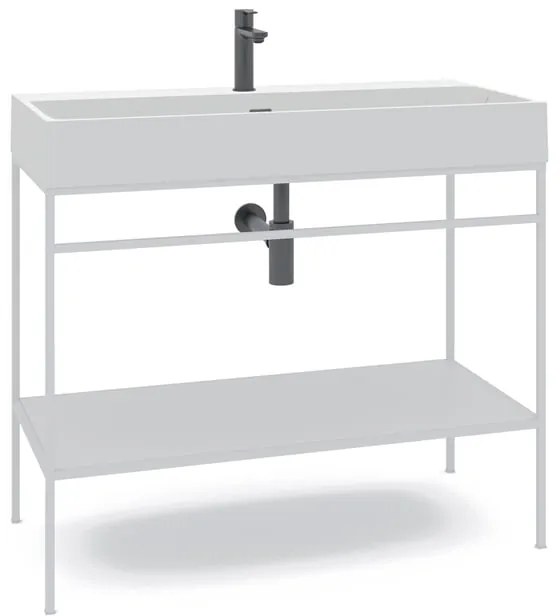 Mobile bagno con lavabo L 100 x H 89 x P 45.5 cm bianco per vasca centrale Outline