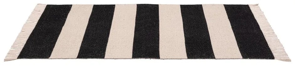 Tappeto da bagno in cotone riciclato nero e beige , 50 x 80 cm Kasi - Wenko
