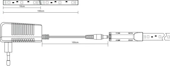 Globo 39016 - LED RGB Striscia dimmerabile LED/6W/230V + +TC 1m