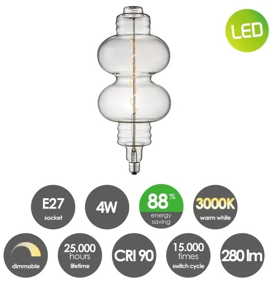 Lampadina LED dimmerabile VINTAGE EDISON E27/4W/230V 2200K CRI 90