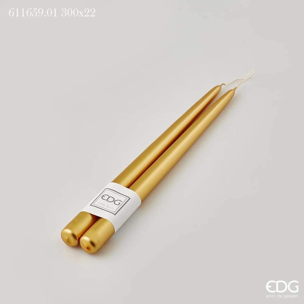 EDG - Enzo De Gasperi candela oro cm 30 set 2 pezzi