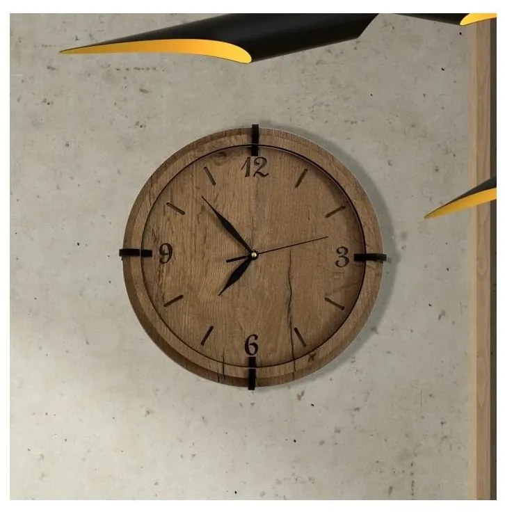 Li-Go 23628/DUB3 - Orologio da parete LED/1xAA Ø 32 cm rovere chiaro/tondo