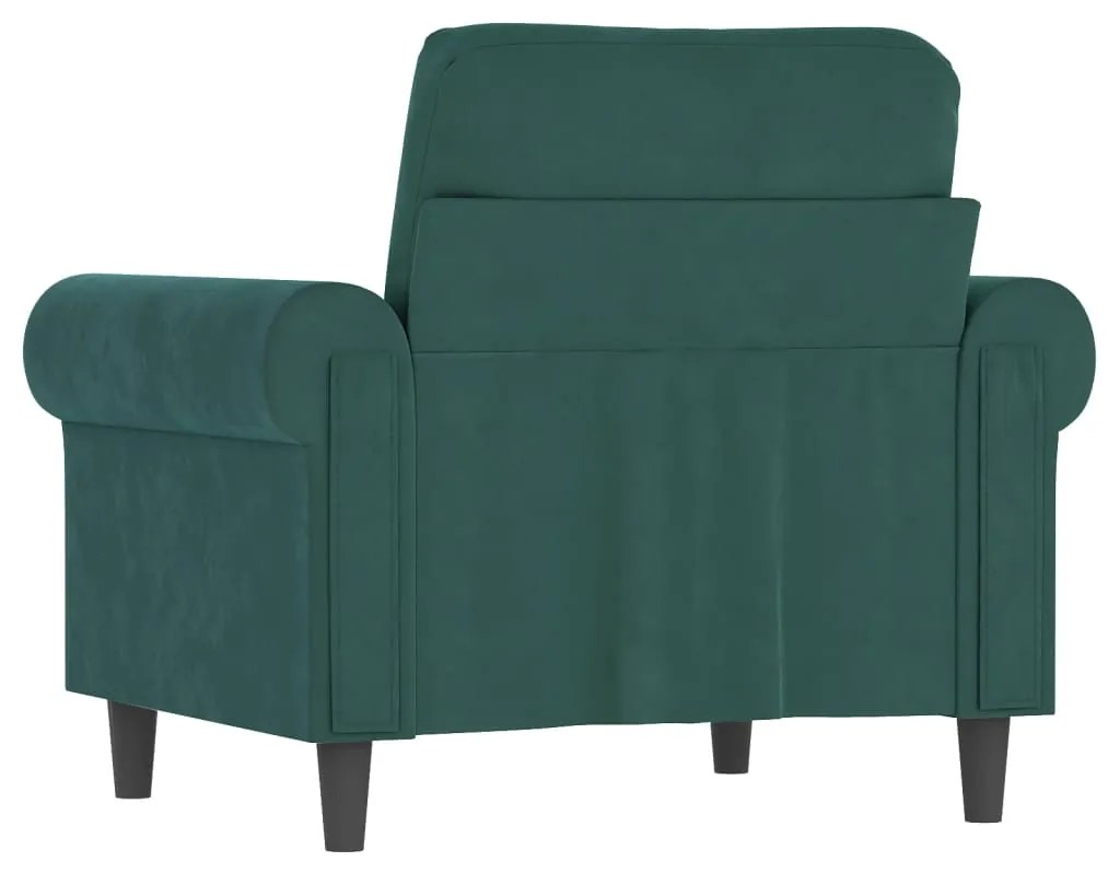 Poltrona verde scuro 60 cm velluto