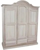 armadio classico 3 porte 3 cassetti legno grezzo 185x62x220 - Mobili 2G