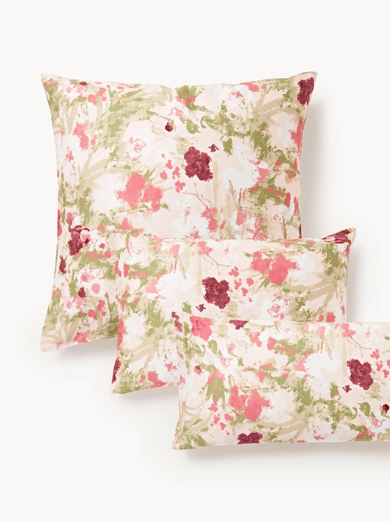 Federa in raso di cotone floreale Anthea
