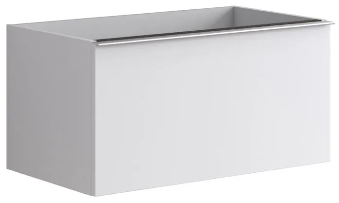 Mobile da bagno sotto lavabo Pixel plain bianco laccato L 80 x H 40 x P 45.5 cm 2 cassetti, lavabo non incluso