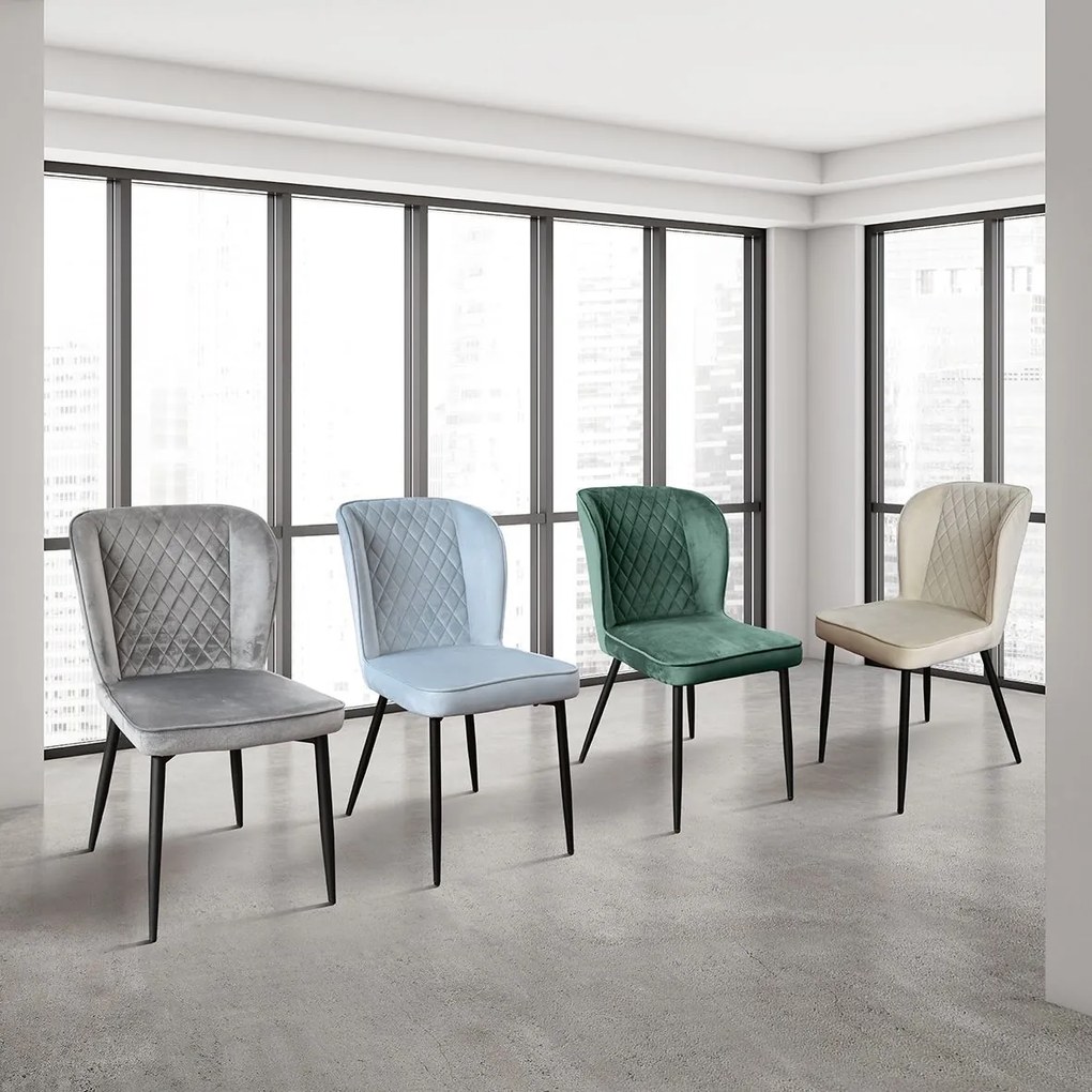 KINSLEE - sedia di design moderno in velluto