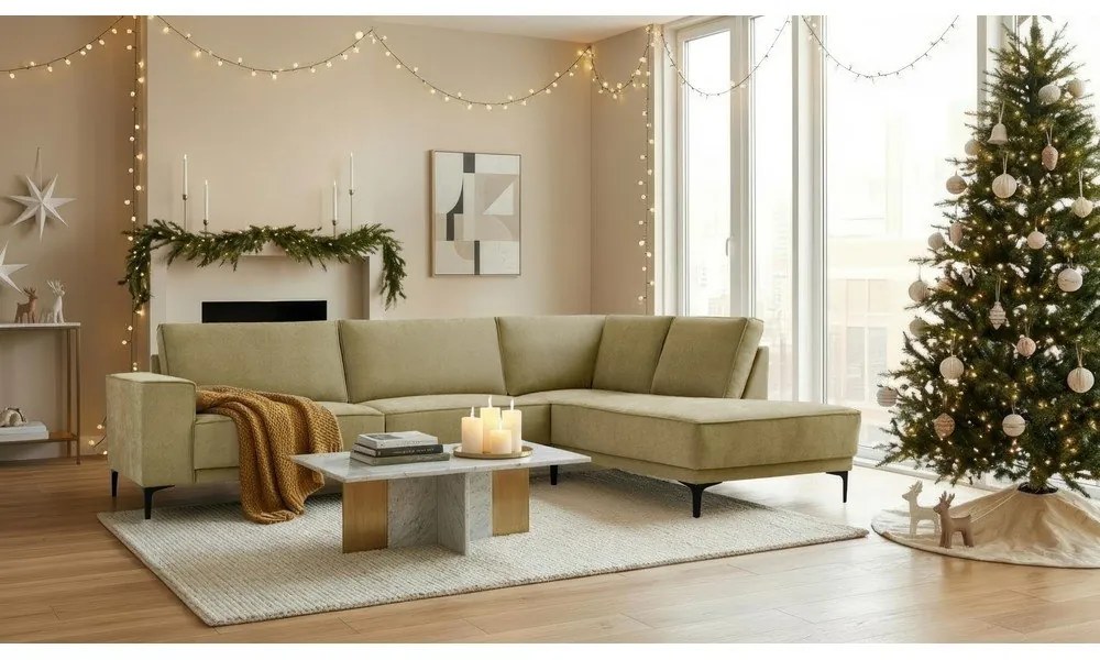 Divano angolare verde (con penisola a destra) Copenhagen – Scandic