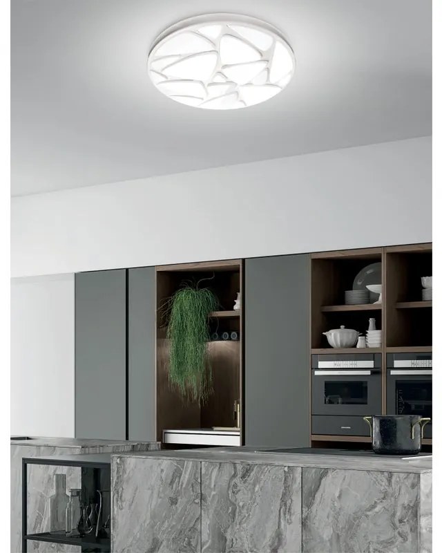 Plafoniera LED moderno Stone, bianco Ø 38 cm, luce con 3 temperature di colore dimmerabile NOVECENTO