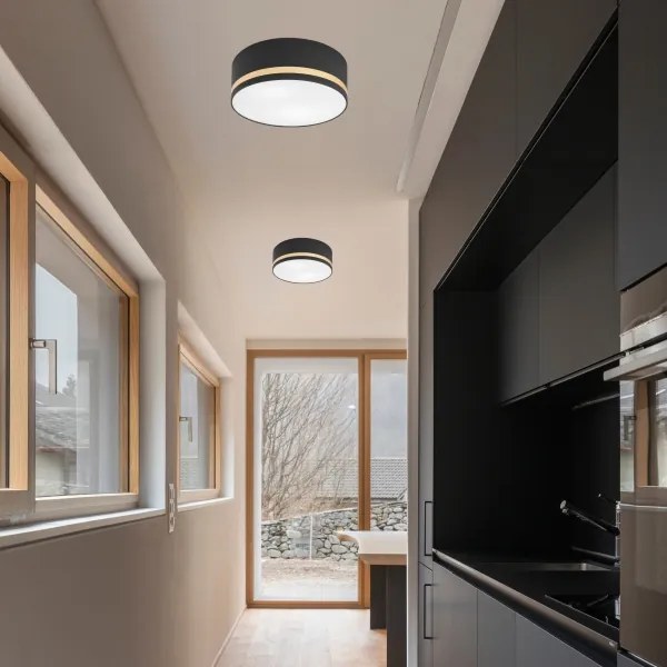 Plafoniera SIRJA STRIPE 2xE27/15W/230V diametro 35 cm nero