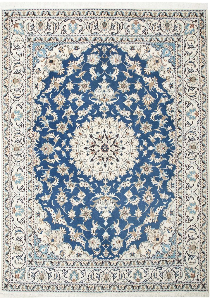 Nain Tappeto persiano 170x230 Blu (Iran) Annodato A Mano
