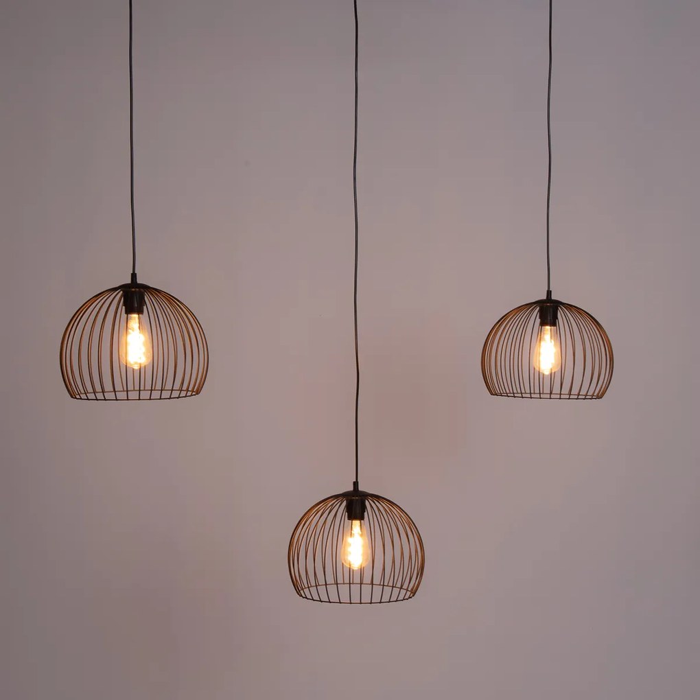 Lampada a sospensione moderna nera 3 luci - Koopa