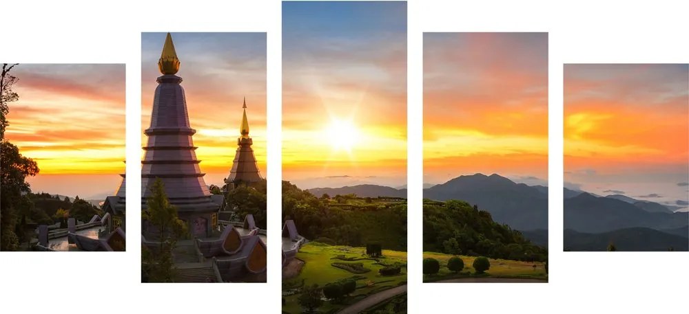 Quadri 5 pezzi – Alba su Thailandia