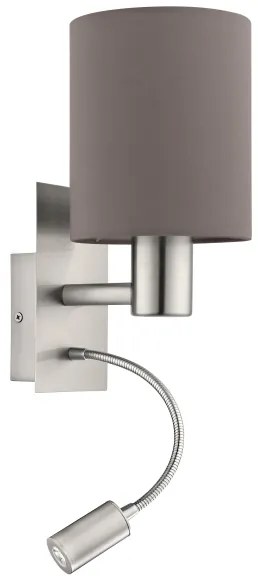 Eglo 96481 - Lampada LED flessibile PASTERI 1xE27/40W+LED/3,8W grigio