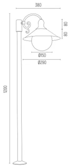 Argon 3284 - Lampada da esterno ERBA BIS 1xE27/15W/230V