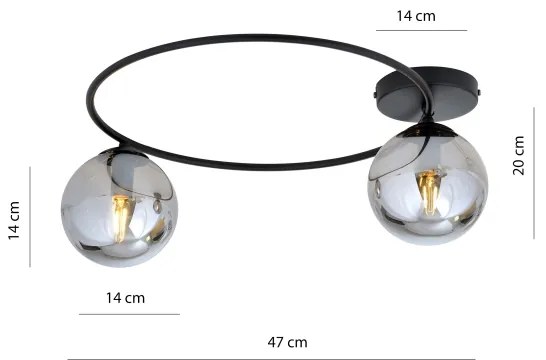 Plafoniera SOPRA 2xE14/10W/230V nero