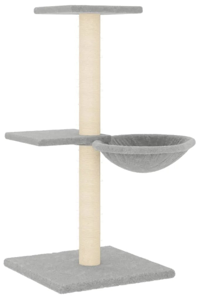 Albero per gatti con tiragraffi in sisal grigio chiaro 72 cm