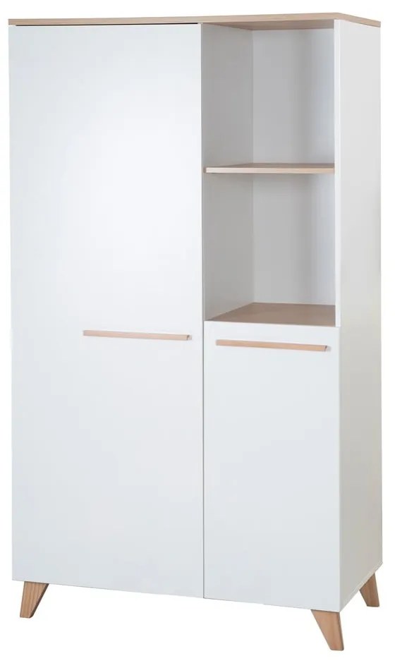Armadio per bambini bianco con effetto rovere 52x180x180 cm Léon – Roba