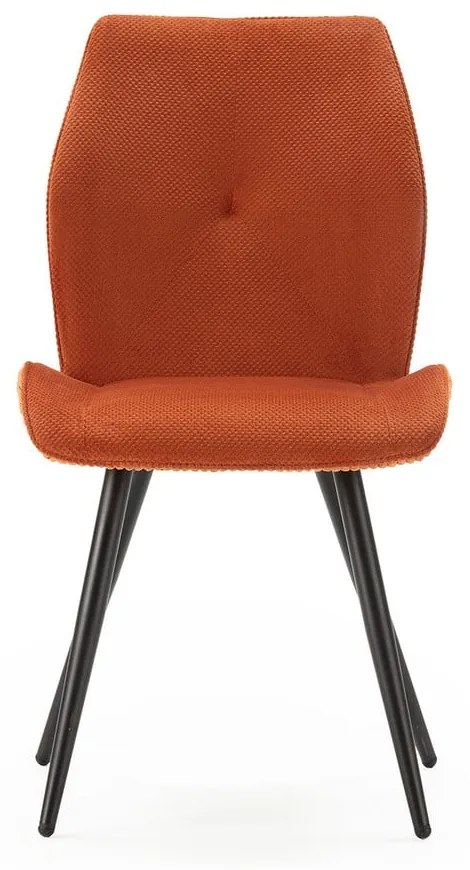 Set di 2 sedie da pranzo in velluto a coste arancione Adaya - Marckeric