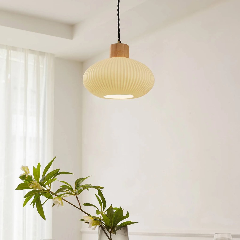 Lampada a sospensione Paulie Lindby, dimmerabile, Bianco / Opale, Soggiorno / Sala da pranzo, Ceramica, Moderno, Lampada a sospensione