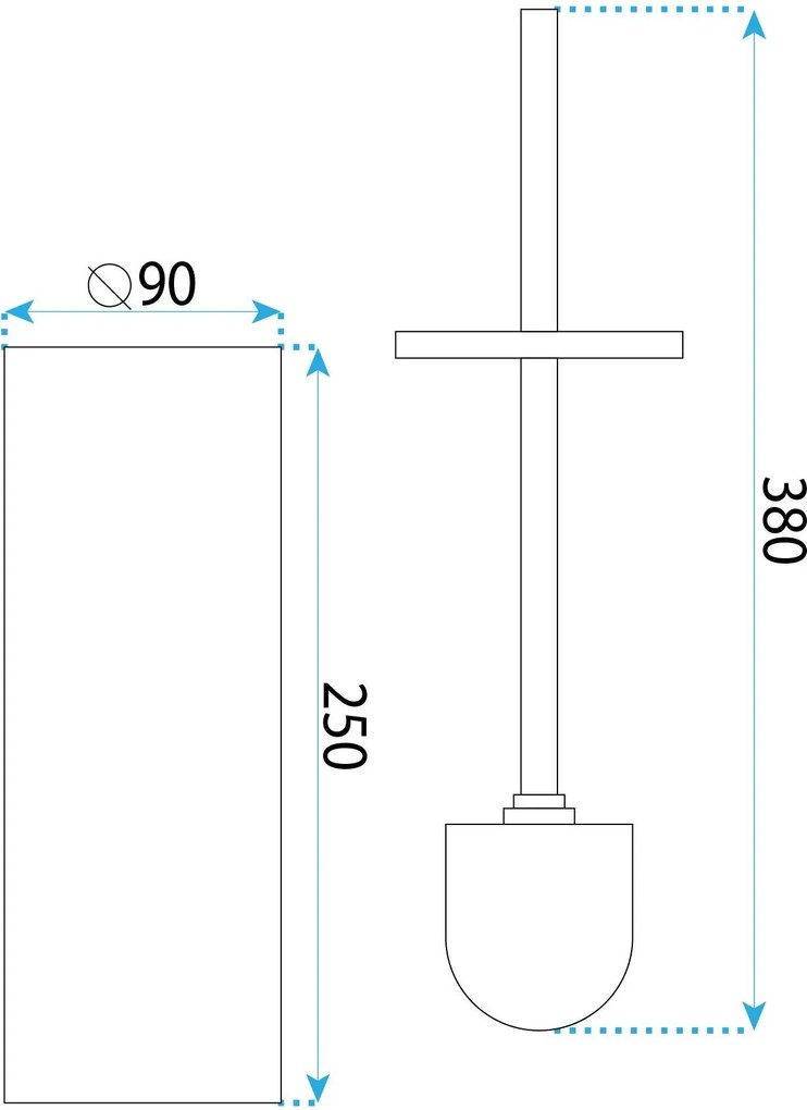 Spazzola per WC mettalico B106 BRUSH GOLD